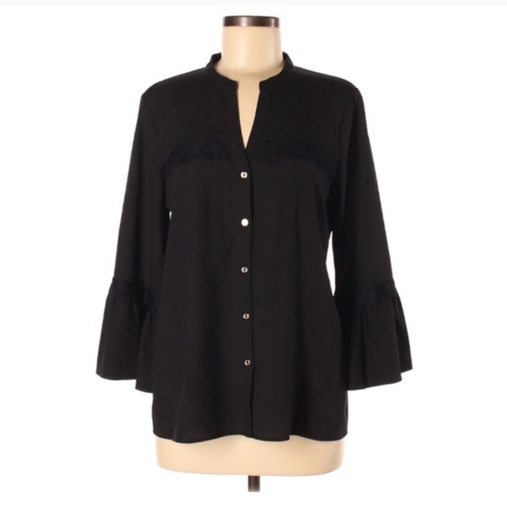 Karl Lagerfeld black blouse medium EUC